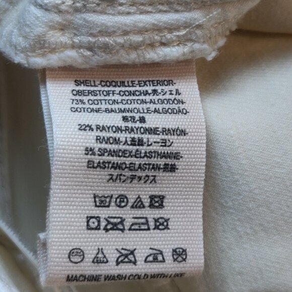 Free People Cream Denim Skinny Utility Cargo Jeans Button Fly Frey Hem S… - Picture 4 of 10